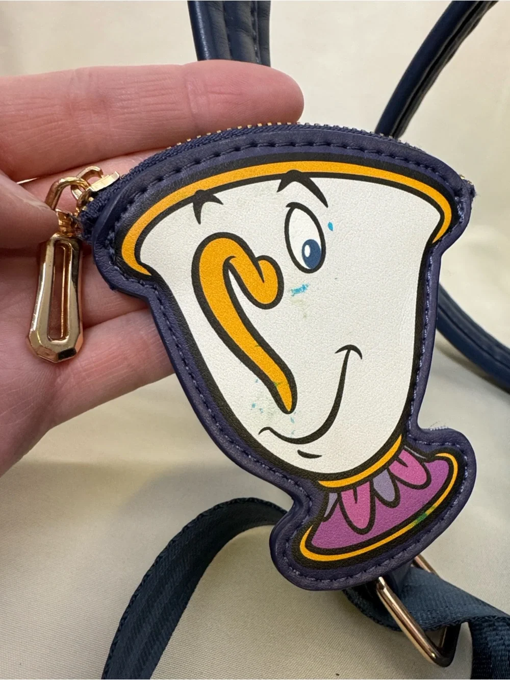 Loungefly Blue Beauty and the Beast Lumière Mini Backpack with Matching Wallet - Picture 11 of 16